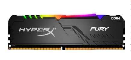 Kingston Hyper-x RGB Fury 8Gb DDR4-2666 (pc4-21300) CL16 1.35v Desktop Memory Module with heatsink