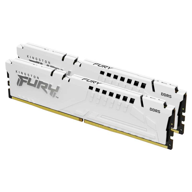 Kingston KF560C36BWEAK2-64 - Ddr5-6000 (PC5-48000) fury beast Rgb with White heatsink , 32Gb x2