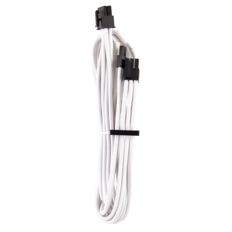 Corsair - Premium Individually Sleeved PCIe Cables (Single Connector) Type 4 Gen 4 - White