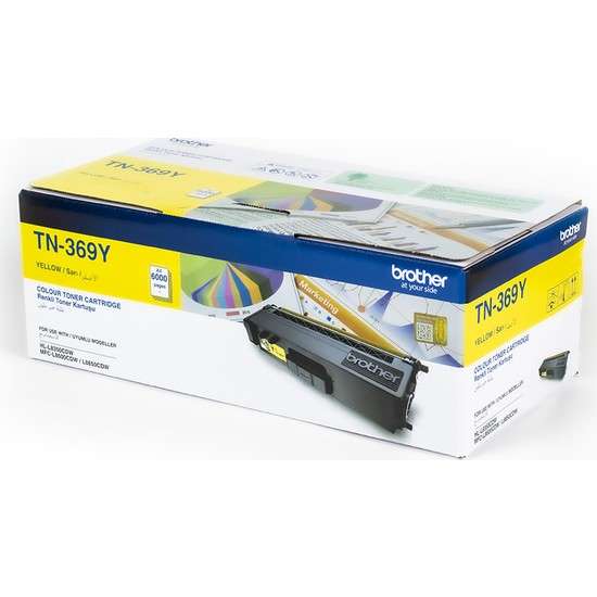 Brother TN-369Y Yellow Toner Cartridge 6,000 Pages Original Single-pack