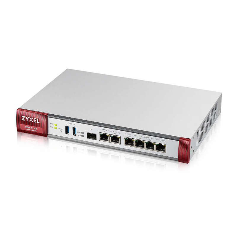 Zyxel USG Flex Firewall 10/100/1000, 2*Wan, 4*LAN/Dmz Ports, 1*SFP, 2*USB With 1 Year UTM Bundle