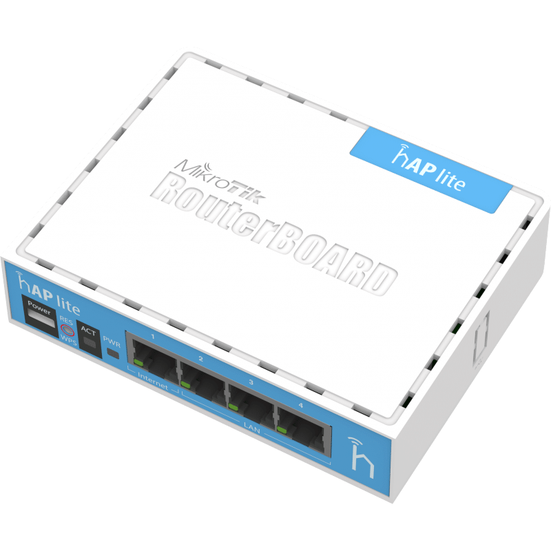 MikroTik hAP lite - 2.4GHz desktop Wi-Fi Router - mountable
