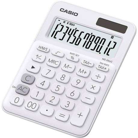 Casio MS-20UC - Desktop calculator 12 Digit - White