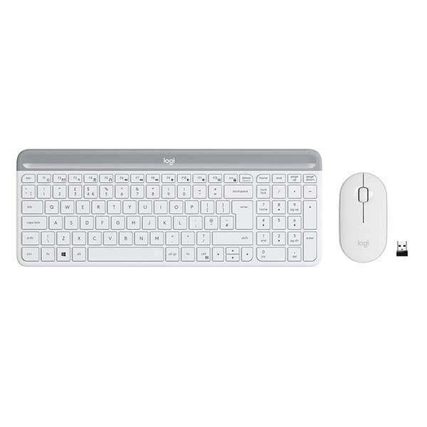 Logitech MK470 Slim Wireless Keyboard and Mouse Combo - White