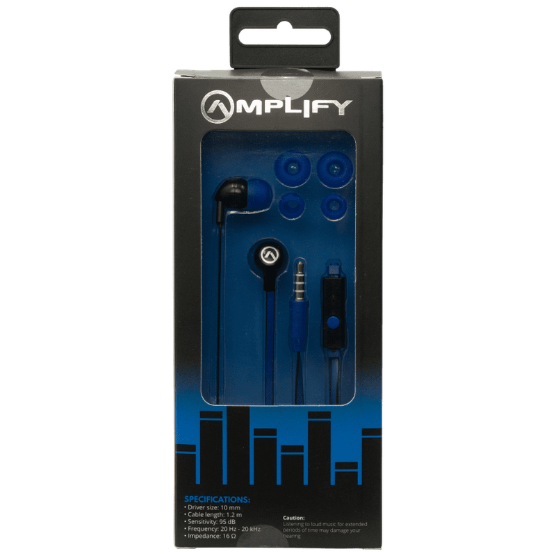 Amplify Vibe Series Earphones With Mic Black And Blue