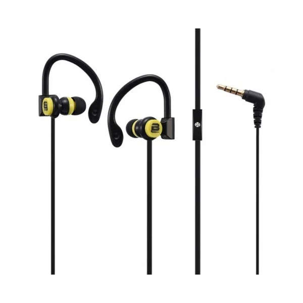 Bounce BO-1004-BKYL Break Series Black and Yellow Hook Earphones
