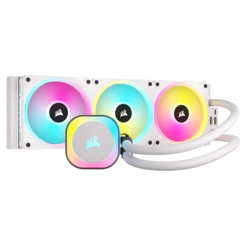 Corsair iCUE LINK H150i RGB Liquid CPU Cooler - QX120 RGB Fans - White - 360mm Radiator - Fits In...