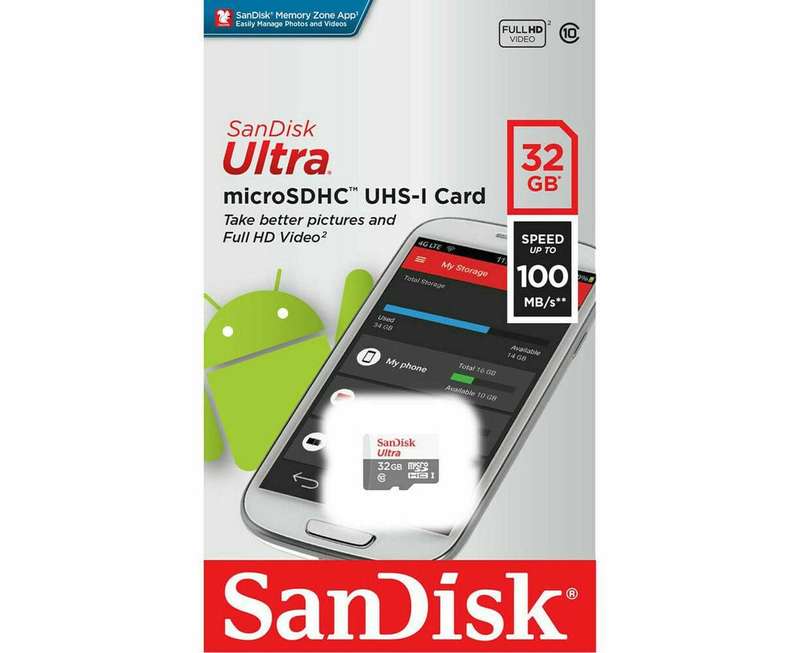 Sandisk Ultra Android MicroSDXC 32GB 100MB/S CLASS 10