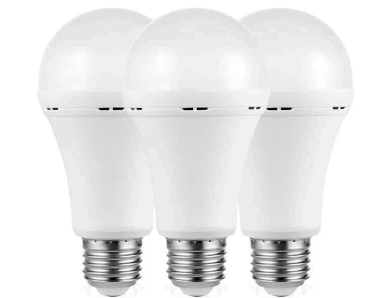 Switched 5W A60 Rechargeable E27  Bulb Cool White - 3 Pack