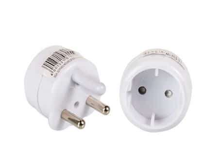 Switched 2 Way Shuko Adaptor top and bottom loader- White