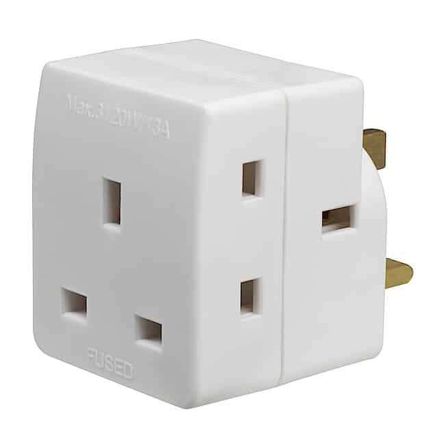 Switched 3 Way Adaptor - White