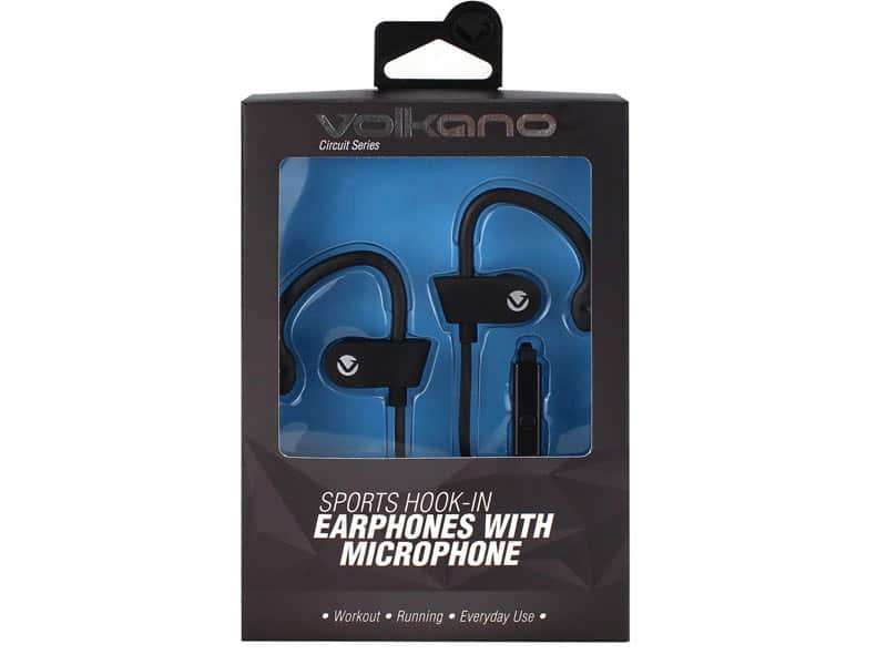 Volkano Circuit Series sports hook-in earphones with mic