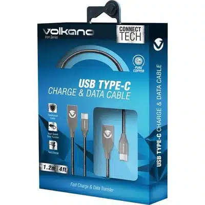 Volkano Iron Series Round Metallic Spring Type-C Cable 1.2m - Champagne Gold