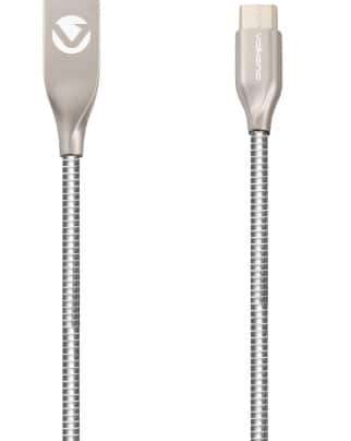 Volkano Iron Series Round Metallic Spring Type-C Cable 1.2m - Silver