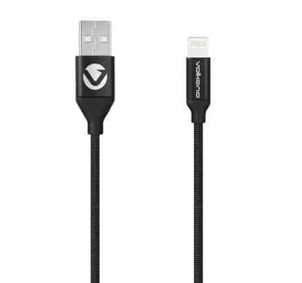 Volkano Weave Series Fabric Braided MFI Lightning Cable 1.2m - Black