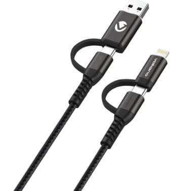 Volkano Weave series 4-in-1 charge &amp; data cable