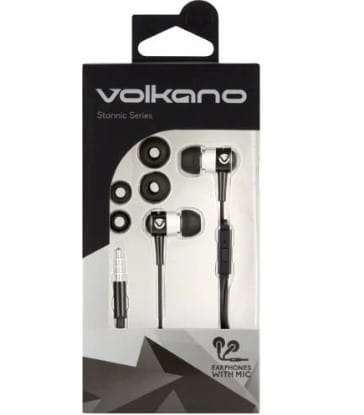 Volkano Stannic Series Earphones with Microphone - Black
