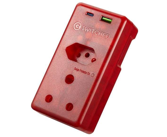 Switched 2 Way High Surge  Multi-Adaptor  USB + PD20W Type C