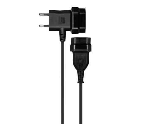 Switched  Cable Extender 2Pin Euro to T Shape AC 2Pin Euro  2M