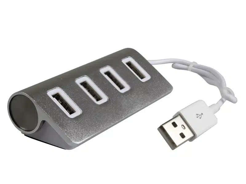 Volkano Pivot series 4 port USB Hub - silver