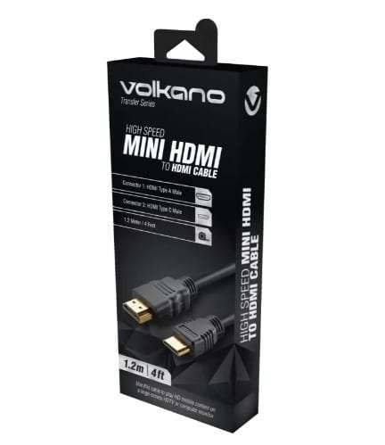 Volkano Transfer series Mini HDMI to HDMI cable 1.2meter - black