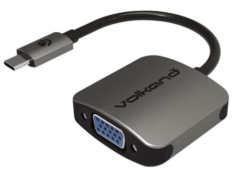VolkanoX Core VGA series USB Type C to VGA converter - 10cm - Charcoal