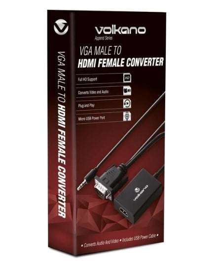 Volkano Append series VGA male to HDMI female converter 10cm cable with Sound