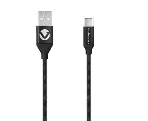 Volkano Weave Series Fabric Braided Micro USB Cable 1.2m - Black