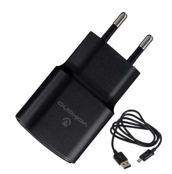 Volkano Volt M series 2A USB Wall Charger - Black with Micro USB