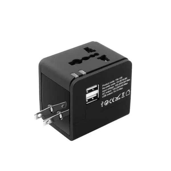Volkano International Series Travel Adapter with 2 USB