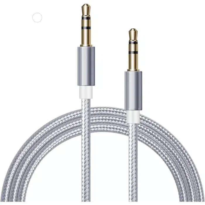 Premio braided AUX cable Silver 2m
