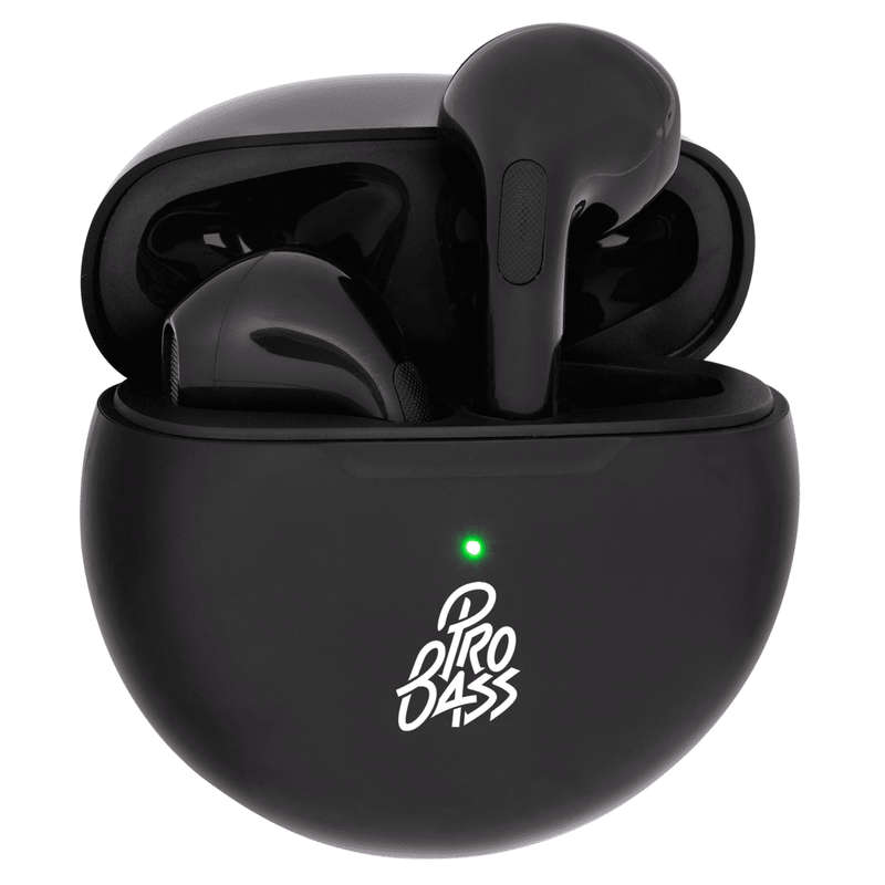 Pro Bass Future Series True Wireless Earphones with Charging Case - Black