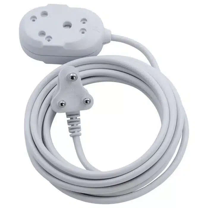 Switched Basics 20m Heavy Duty BTB Extention Cable 2 x 16A Socket - White