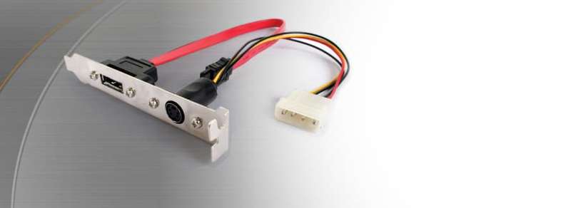 Icydock Hybrid External e SATA + AC Power Connector on PCI