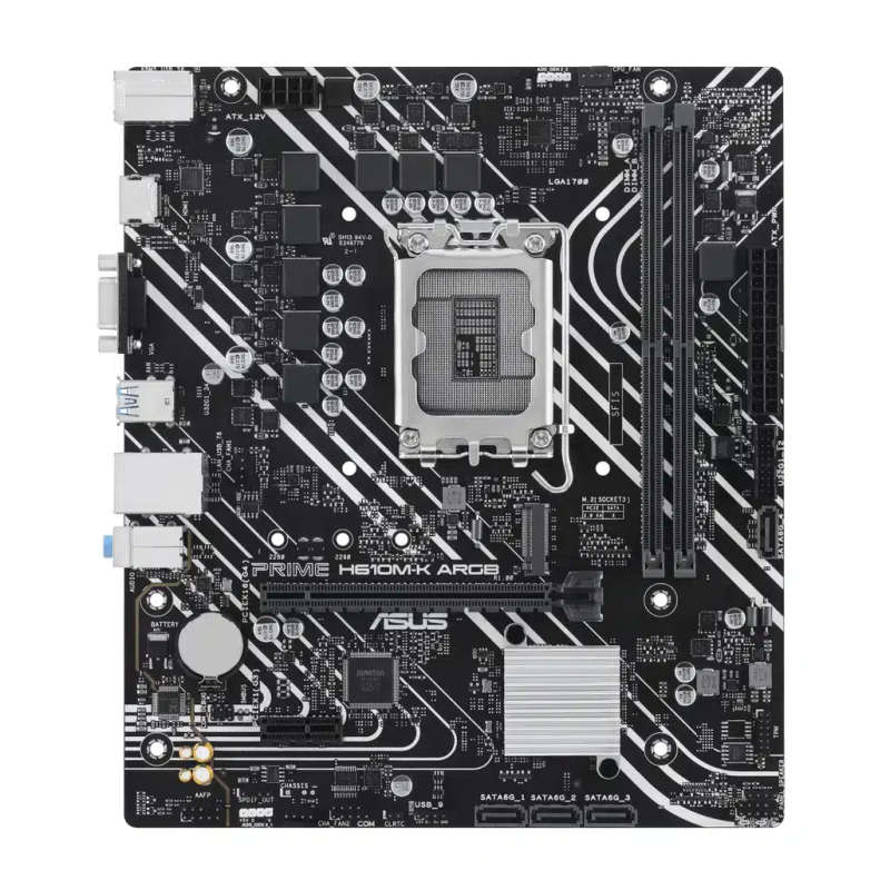 Intel H610 (LGA 1700) micro-ATX motherboard, DDR5, PCIe 4.0, M.2 slot, Realtek 1 Gb Ethernet, HDM...