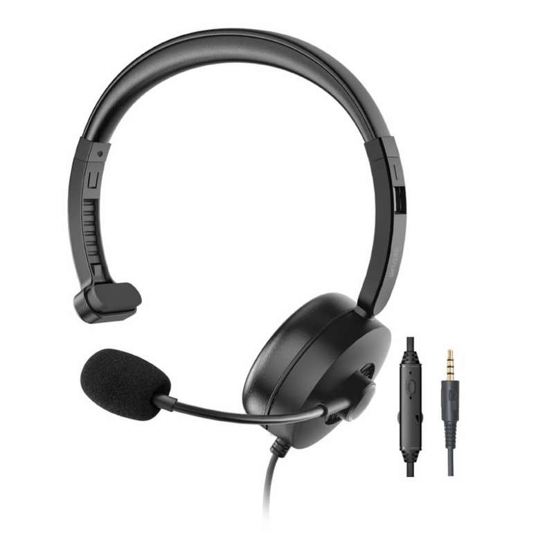 Astrum 3.5mm Headset with Mic, One Sided HS610 Black