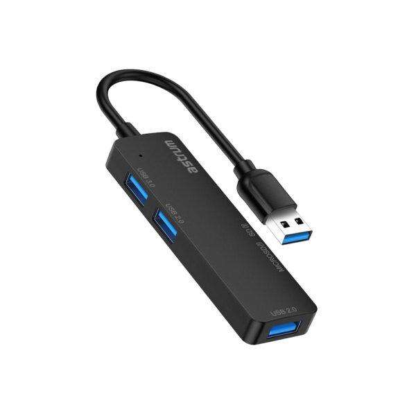Astrum USB 3.0 Extension Hub + TF / SD Card Reader UH020 Black