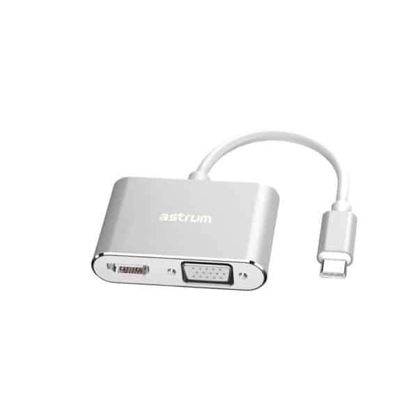 Astrum Usb Type-C to Hdmi + Vga Adapter DA660 Silver