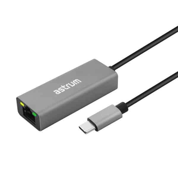 Astrum Usb Type-C to Ethernet Lan Adapter NA450 Grey / Black