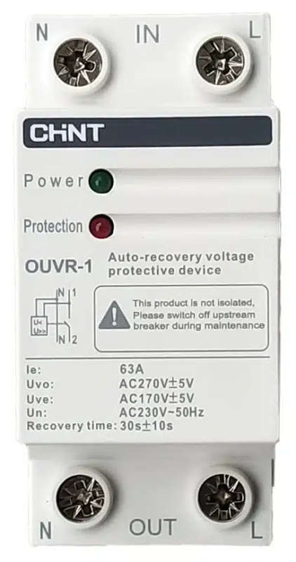 Chint AC Over Under Voltage Relay 80A 1P+N Bottom Singe phase