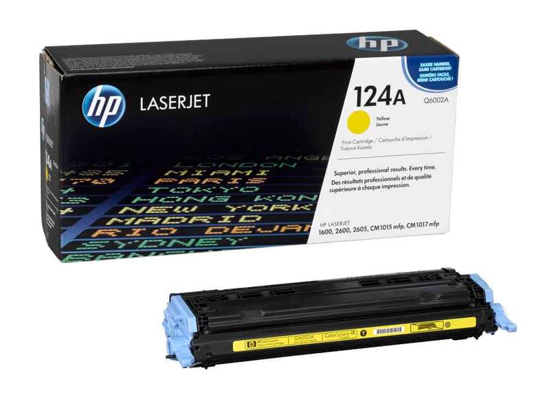 HP 124A Yellow Original LaserJet Toner Cartridge;~2;000 pages. . (Colour LaserJet 2600n ).