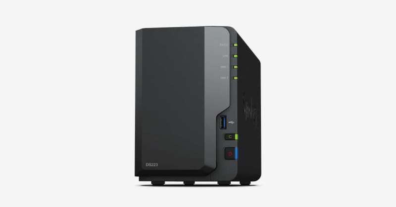 DiskStation 2 Bay NAS; 4-core 1.7 GHz; 2 GB DDR4 non-ECC