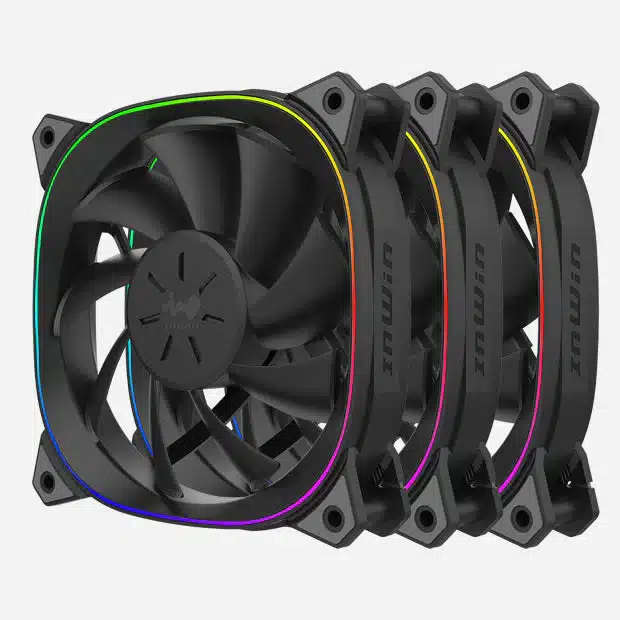 Inwin ASE120 120mm Sirius Extreme Black ARGB x3 PC Fan Kit + Controller