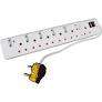 SWITCHED Medium Surge 12 Way Multiplug ?0.5M - White