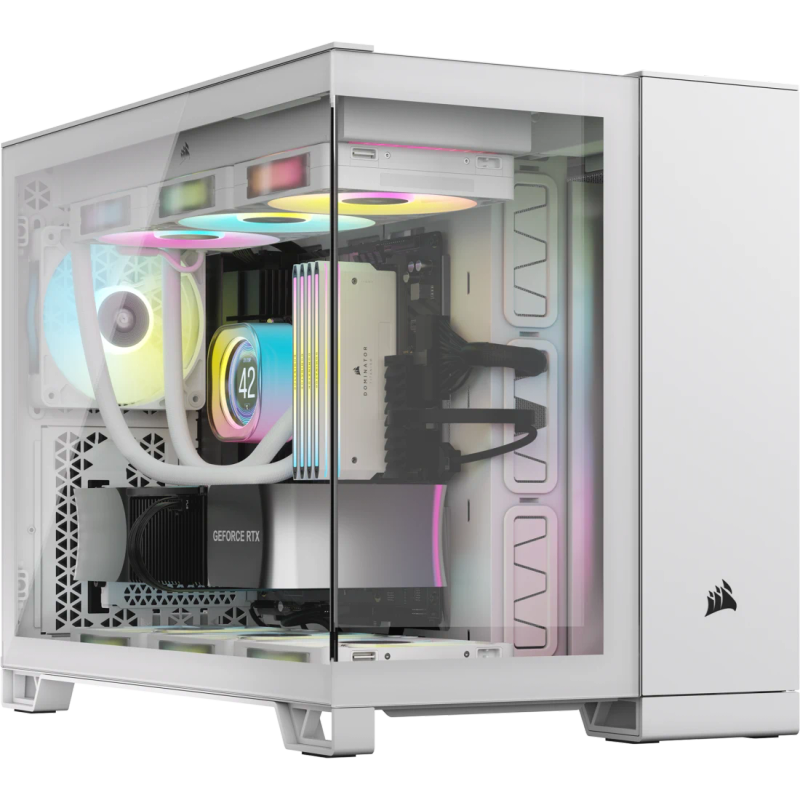 Corsair iCUE LINK 2500X RGB Micro ATX Dual Chamber PC Case - White