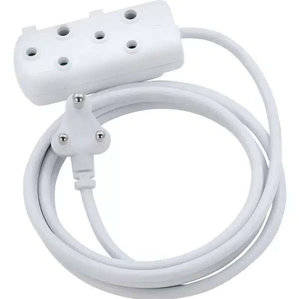 Switched 10m SBS Extension Cable/Cord/Lead Multiplug | Light Duty | White
