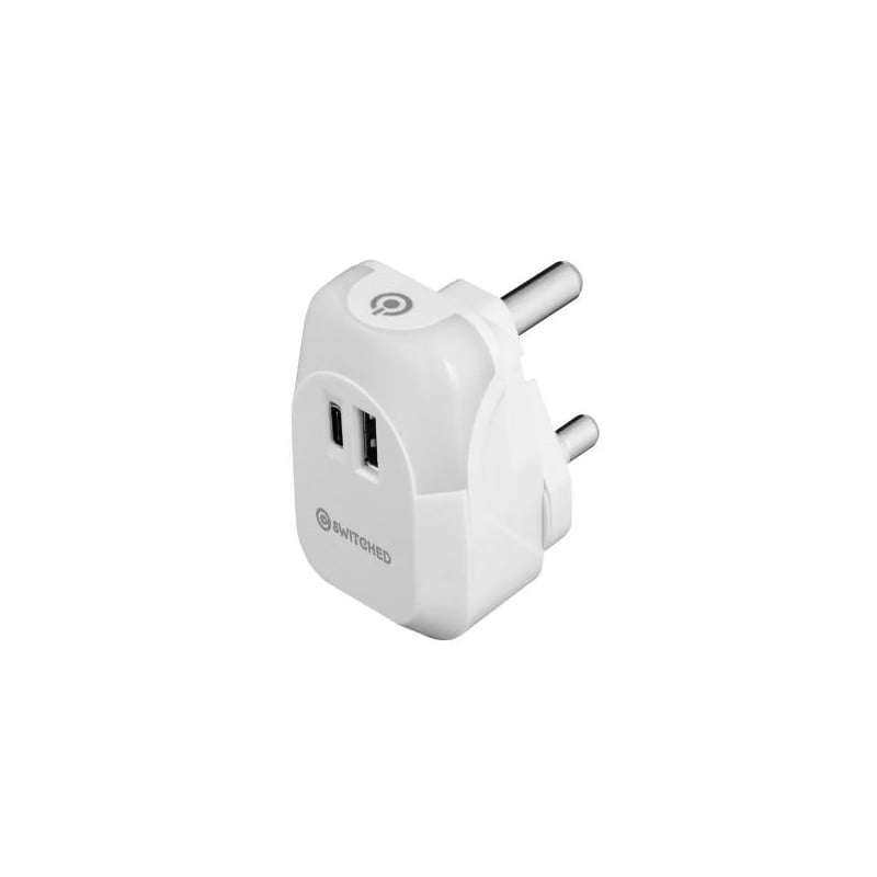Switched Halo Fast Charge Power Adaptor USB and Type-C Ports Output 17W-Soft Touch Night Light