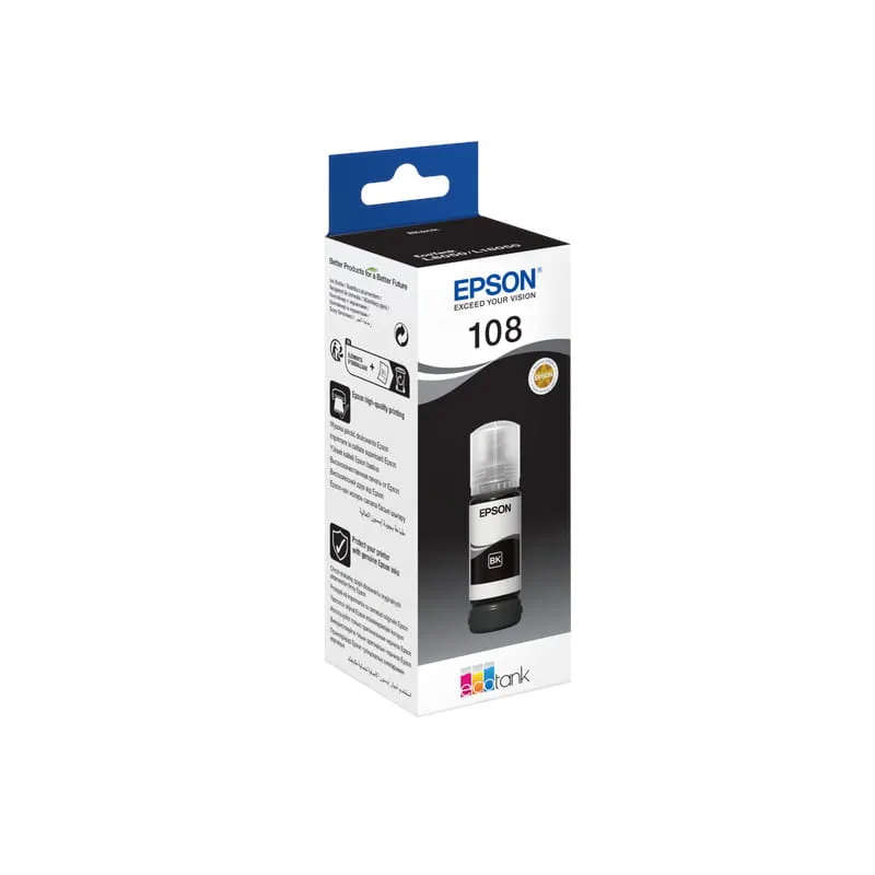 Epson T09C14A 108 EcoTank Ink Bottle - Black - 70ml