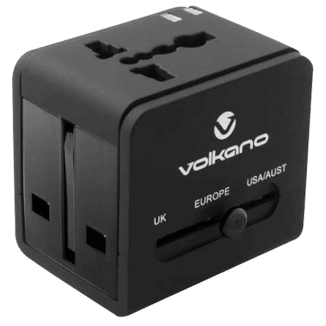 Volkano International Series travel adaptor plug with 2 USB charge ports