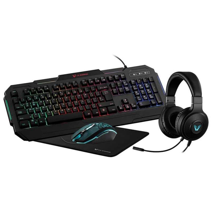 VX Gaming Heracles Series 4-in-1 Keyboard, Mouse, Mousepad and Headset Combo